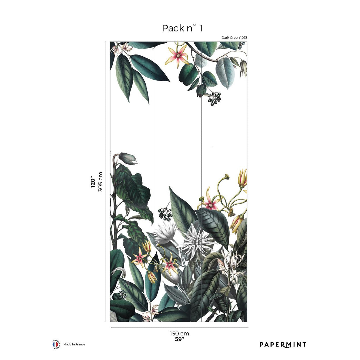 Papermint Cali Pack 1 in Green Wall Mural