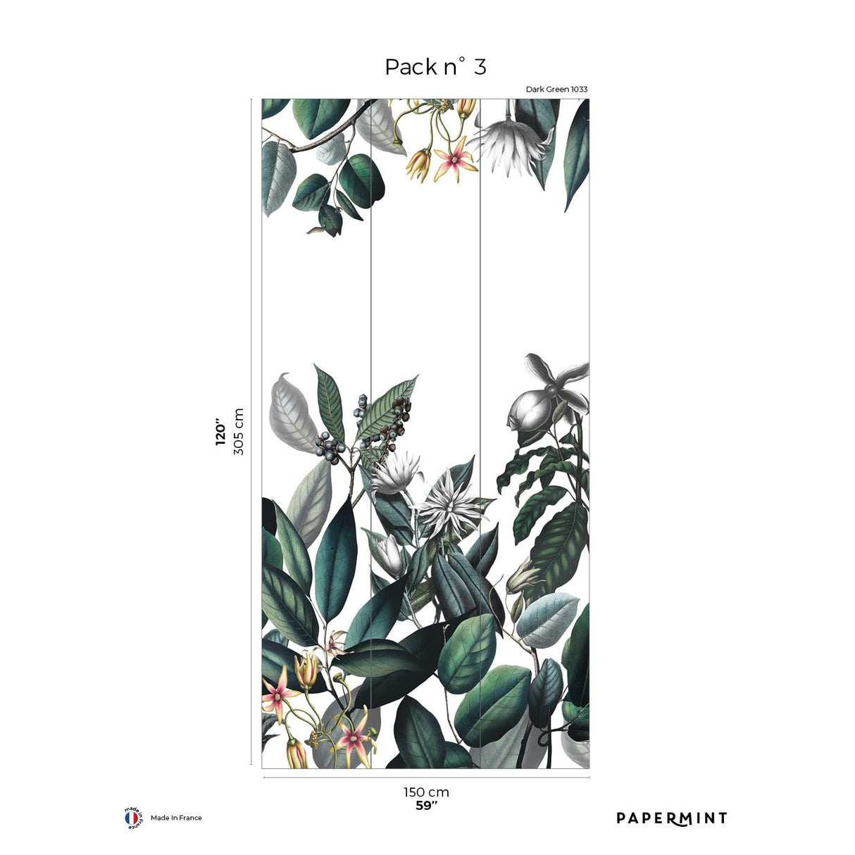 Papermint Cali Pack 3 in Green Wall Mural