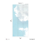 Papermint Summer Sky Pack 1 in Blue Wall Mural