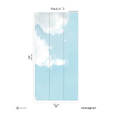 Papermint Summer Sky Pack 3 in Blue Wall Mural