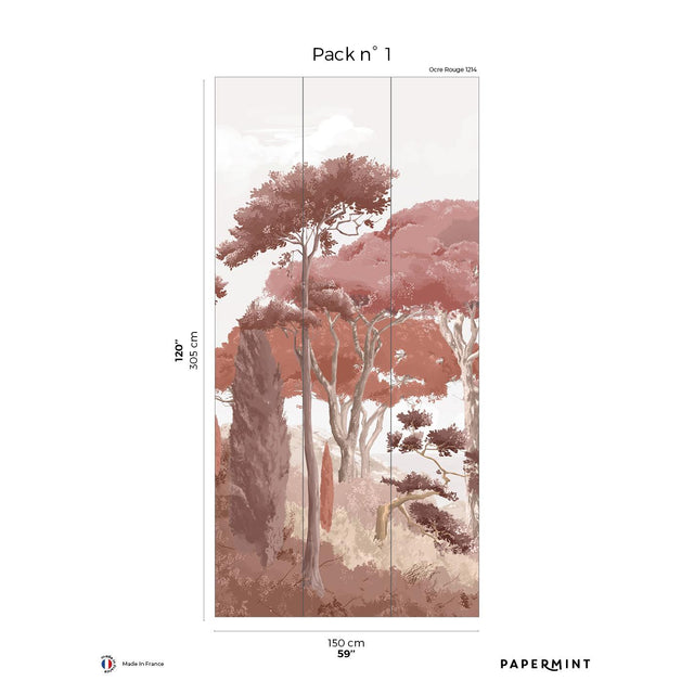 Papermint French Riviera Pack 1 in Red Wall Mural