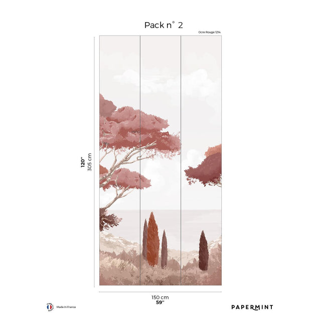 Papermint French Riviera Pack 2 in Red Wall Mural