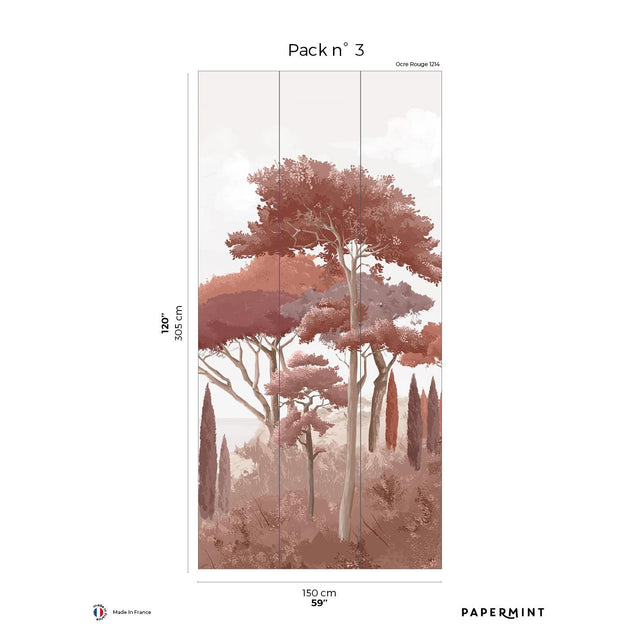 Papermint French Riviera Pack 3 in Red Wall Mural