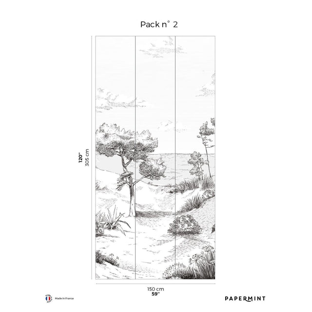 Papermint Wild Coast Pack 2 in Gray Wall Mural