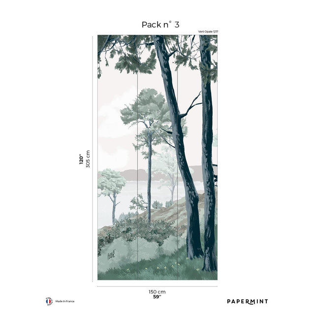 Papermint Crozon Pack 3 in Green Wall Mural