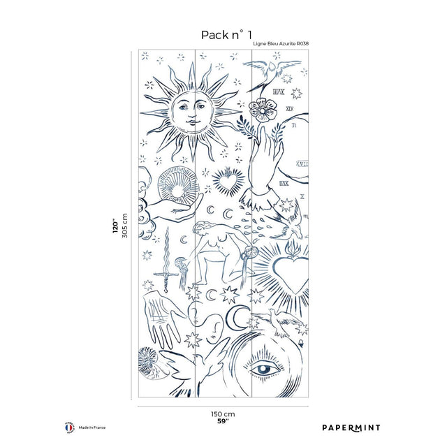 Papermint Divine Pack 1 in Navy Wall Mural