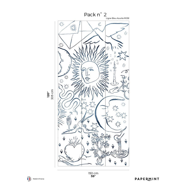 Papermint Divine Pack 2 in Navy Wall Mural