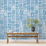 Veer Decor Botanical Imprint Pack 1 in Blue Wall Mural