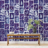 Veer Decor Botanical Imprint Pack 1 in Navy Wall Mural