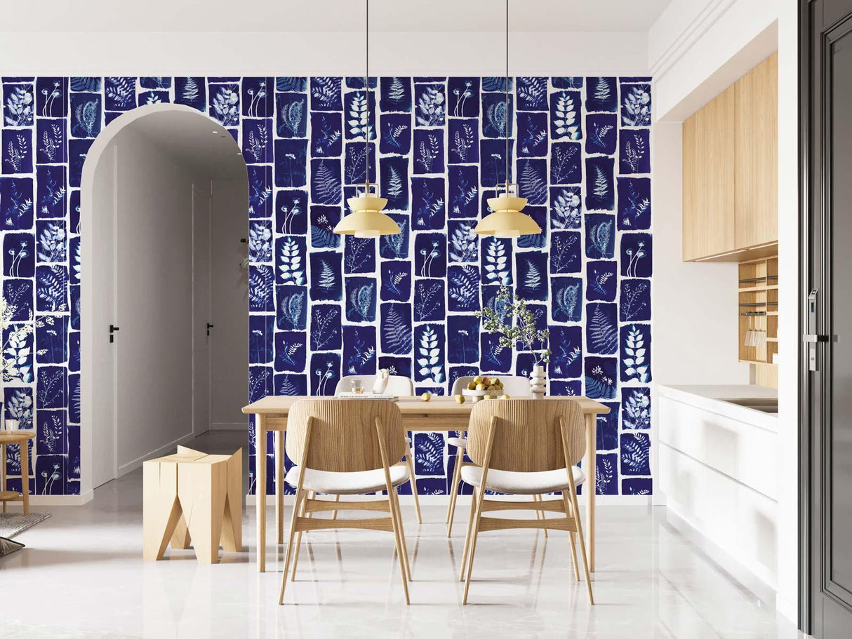 Veer Decor Botanical Imprint Pack 1 in Navy Wall Mural