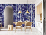 Veer Decor Botanical Imprint Pack 1 in Navy Wall Mural
