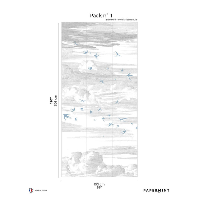 Papermint Soaring Pack 1 in White Wall Mural