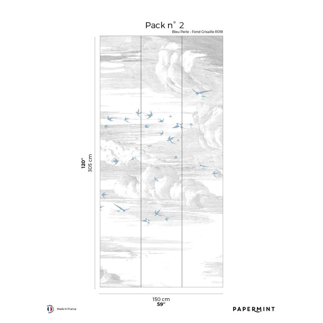 Papermint Soaring Pack 2 in White Wall Mural