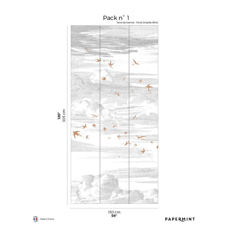 Papermint Soaring Pack 1 in Red Wall Mural