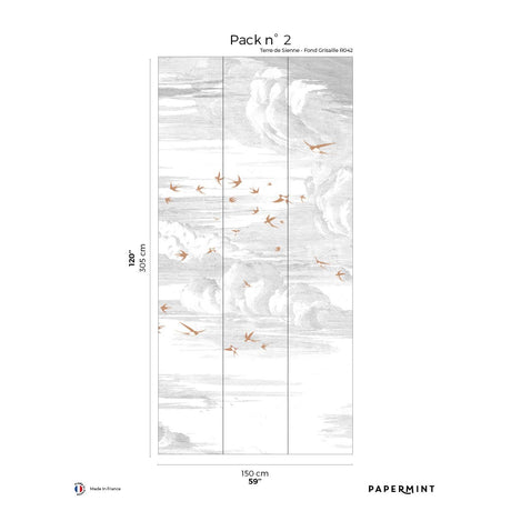 Papermint Soaring Pack 2 in Red Wall Mural