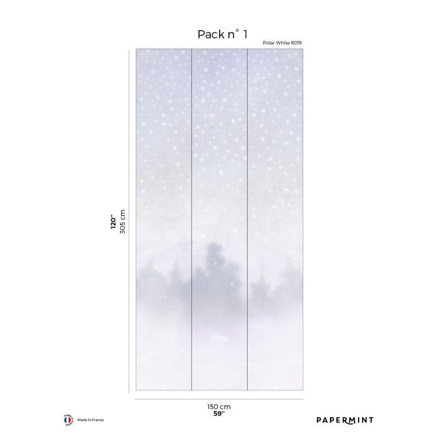 Papermint Starlights Pack 1 in White Wall Mural