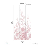 Papermint Flora Pack 1 in Pink Wall Mural