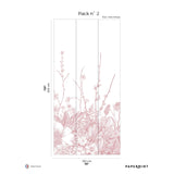 Papermint Flora Pack 2 in Pink Wall Mural