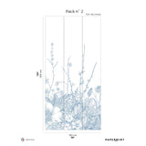 Papermint Flora Pack 2 in Blue Wall Mural