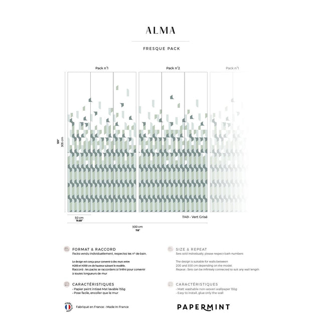 Papermint Alma Pack 1 & 2 in Gray Wall Mural