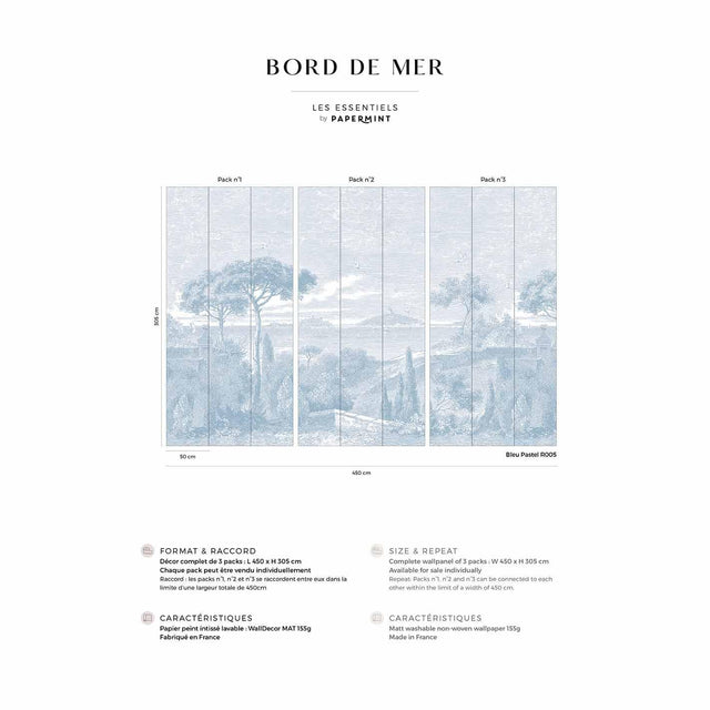 Papermint By the Sea Pack 1, 2 & 3 in Blue Wall Mural