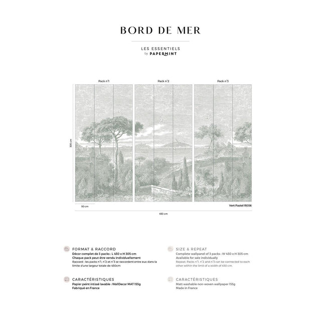 Papermint By the Sea Pack 1, 2 & 3 in Green Wall Mural