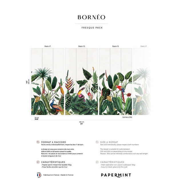 Papermint Borno Pack 1, 2 & 3 in Green Wall Mural