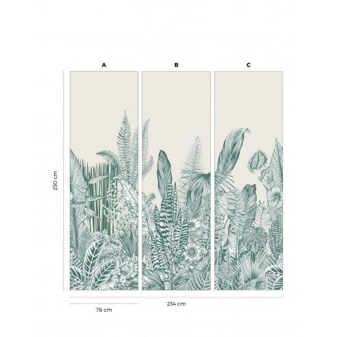 Papermint Botanic Pack 1 & 2 in Green Wall Mural