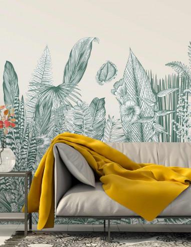 Papermint Botanic Pack 1 & 2 in Green Wall Mural