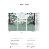 Papermint Bretagne Chair Rail With Faux Wainscoting Pack 1, 2 & 3 in Green Wall Mural