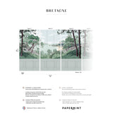 Papermint Bretagne Chair Rail With Faux Wainscoting Pack 1, 2 & 3 in Gray Wall Mural