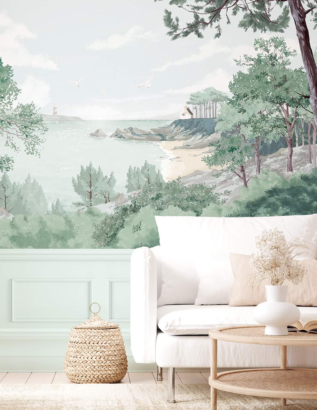 Veer Decor Bretagne Chair Rail With Faux Wainscoting Pack 1, 2 & 3 in Gray Wall Mural