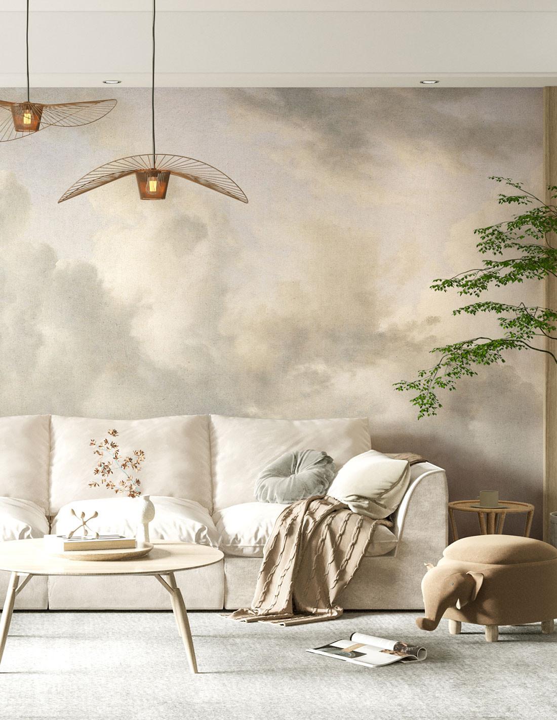 Veer Decor Cotton Sky Pack 1 & 2 in Beige Wall Mural
