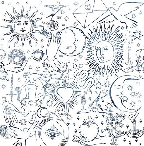 Veer Decor Divine Pack 1 & 2 in Navy Wall Mural