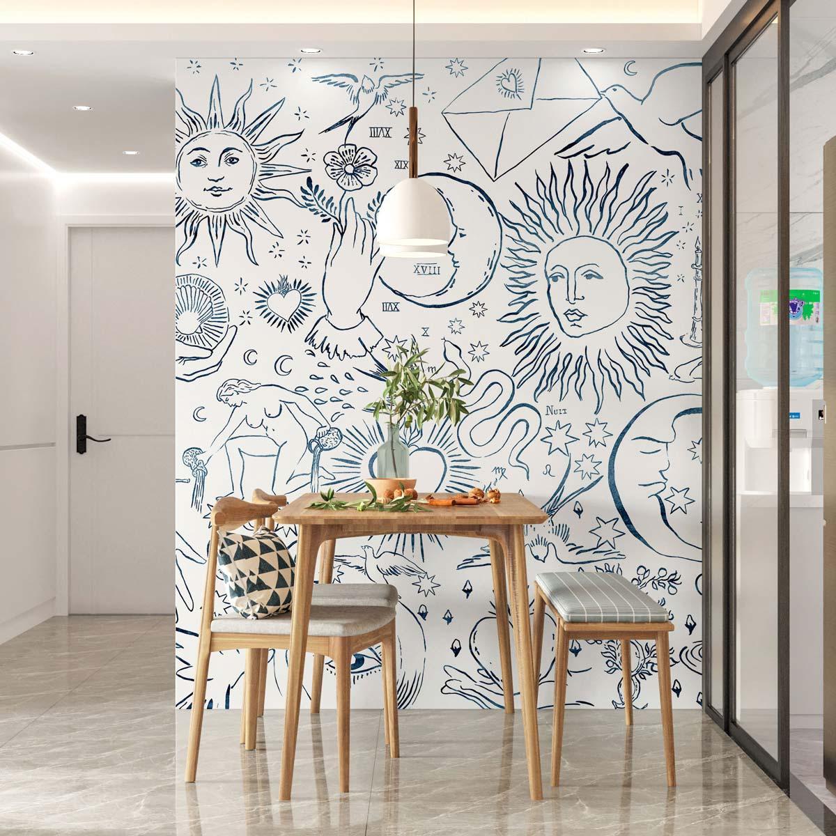 Veer Decor Divine Pack 1 & 2 in Navy Wall Mural