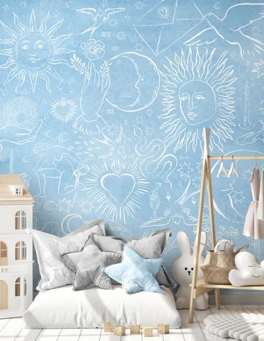Veer Decor Divine Pack 1 & 2 in Blue Wall Mural
