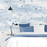 Veer Decor Soaring Pack 1 & 2 in Blue Wall Mural