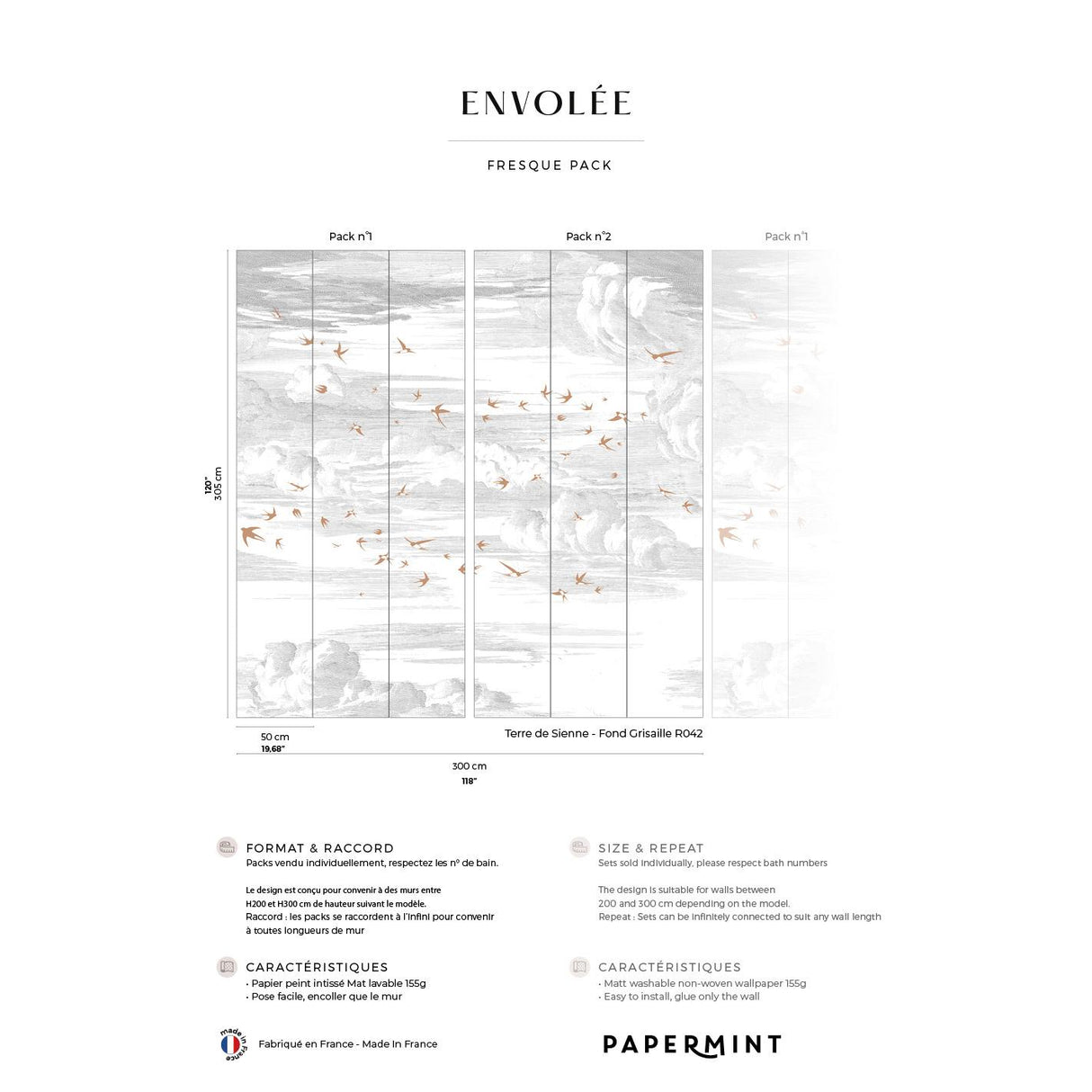 Papermint Soaring Pack 1 & 2 in Red Wall Mural