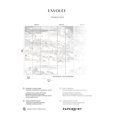 Papermint Soaring Pack 1 & 2 in Red Wall Mural