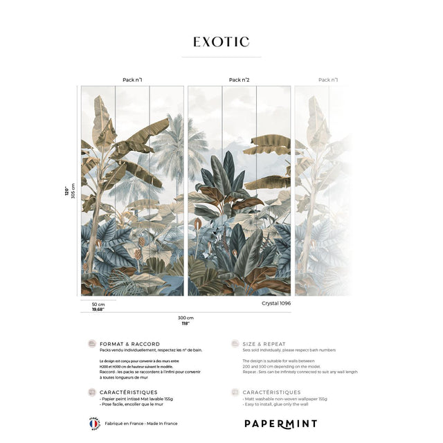 Papermint Exotic Pack 1 & 2 in White Wall Mural