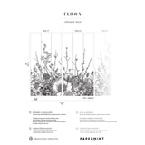 Papermint Flora Pack 1 & 2 in Black Wall Mural