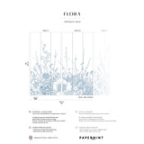 Papermint Flora Pack 1 & 2 in Blue Wall Mural