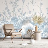 Veer Decor Flora Pack 1 & 2 in Blue Wall Mural