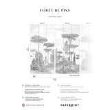 Papermint Pine Forest Pack 1 & 2 in Gray Wall Mural