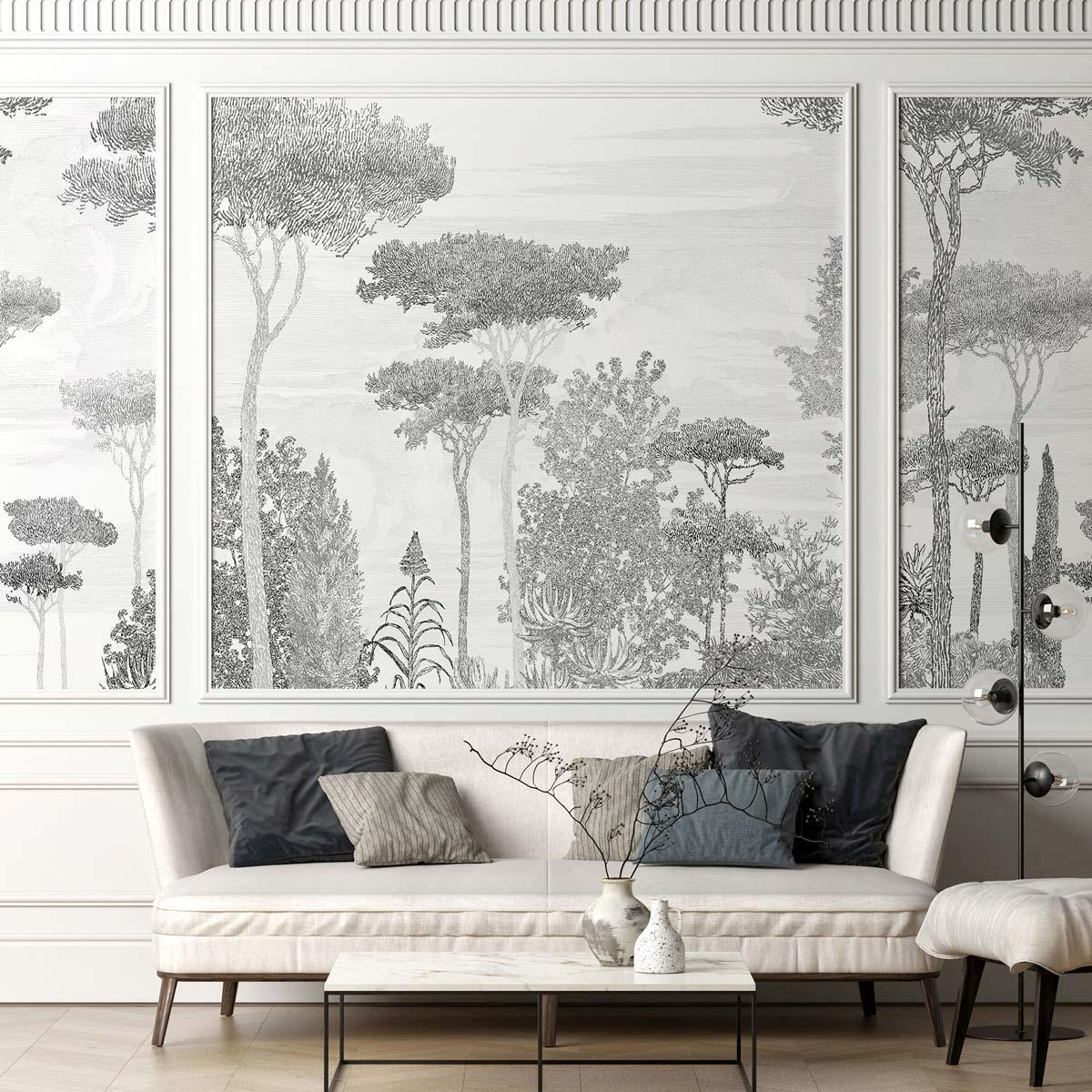 Veer Decor Pine Forest Pack 1 & 2 in Gray Wall Mural