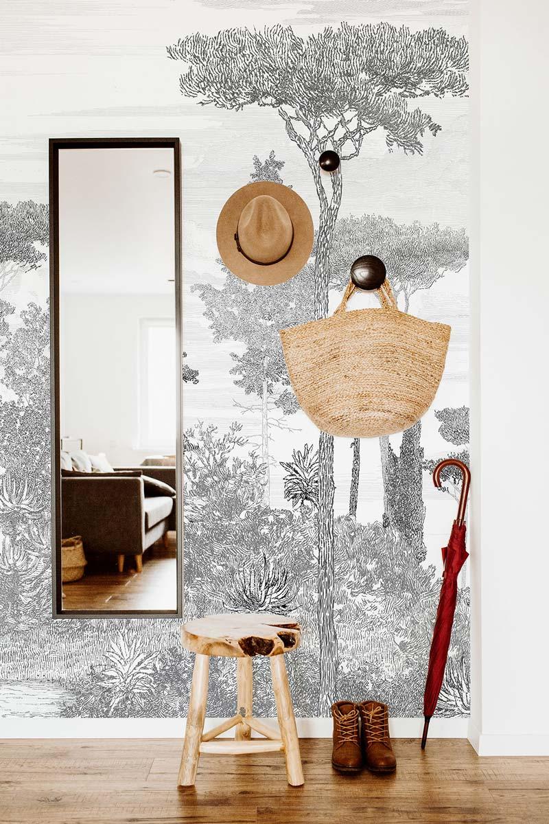Veer Decor Pine Forest Pack 1 & 2 in Gray Wall Mural