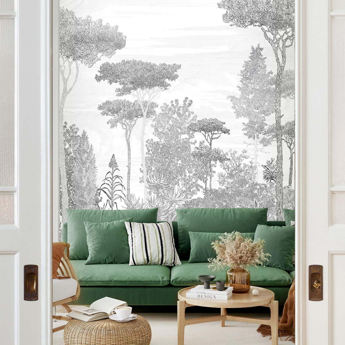 Veer Decor Pine Forest Pack 1 & 2 in Gray Wall Mural