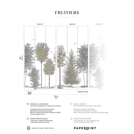 Papermint Orchards Pack 1 & 2 in Gold Wall Mural
