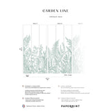 Papermint Garden Line Pack 1 & 2 in Sage Wall Mural