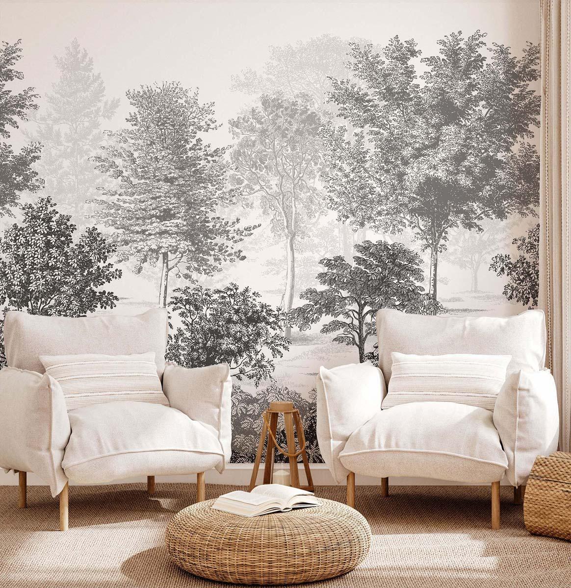 Veer Decor In The Woods Pack 1 & 2 in Gray Wall Mural